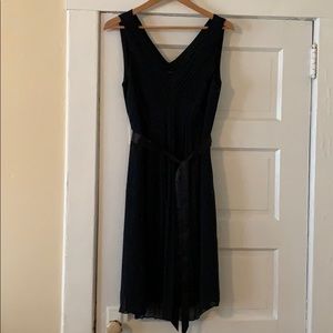 Ann Taylor size 12 navy blue sheer overlay dress